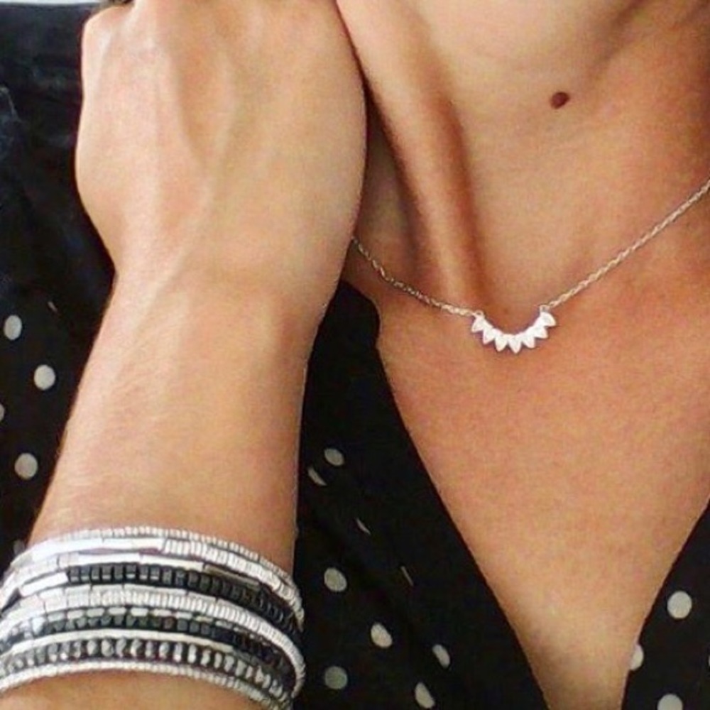 Stella & Dot | NWT Delicate Dainty Silver + Rhinestone Aurora Necklace R… - Picture 9 of 9
